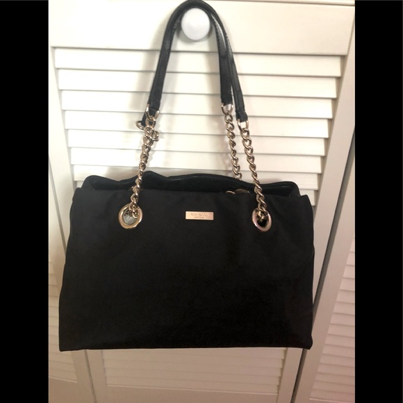 Kate Spade New York Gold Coast Maryane -Black Microfiber - Patent Handles/Trim - Picture 1 of 13